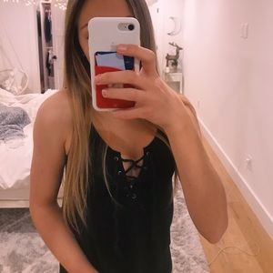 lace up tank top
